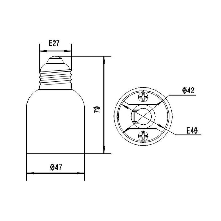 Adaptador E40 a E27