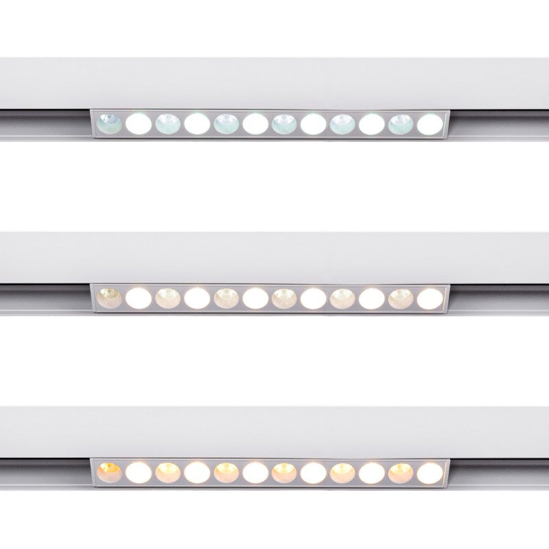 Spot linéaire opale sur rail magnétique CCT - 10W - UGR18 - Mi Light - Blanc