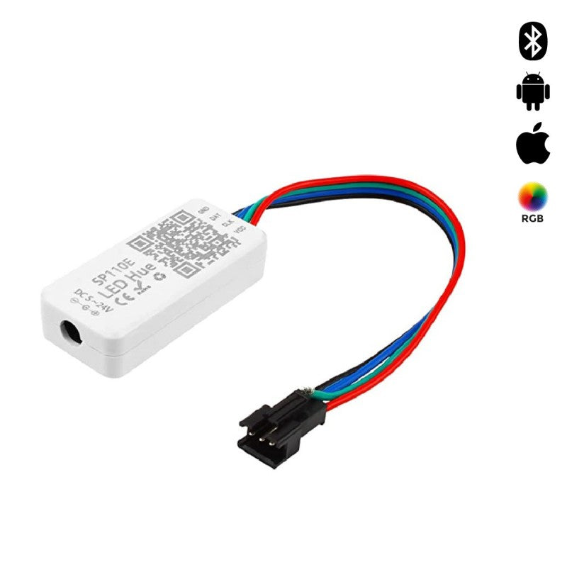 Controlador de píxeles IC LED RGB/RGBW con Bluetooth: 5-24 V CC, 1024 píxeles