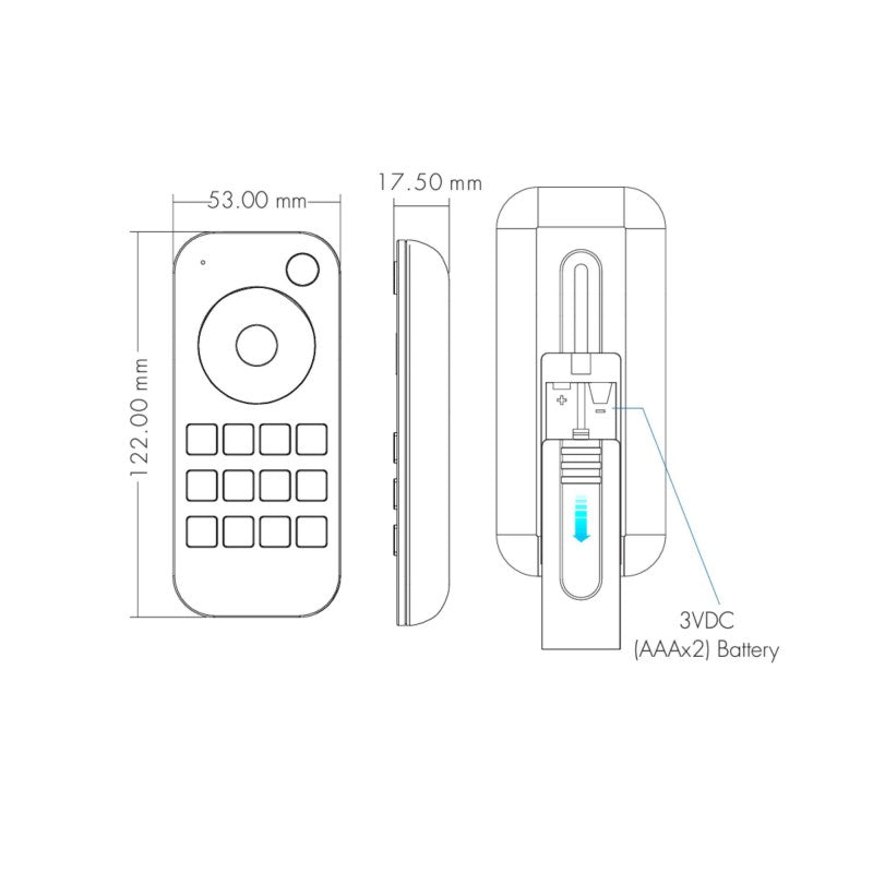 Mando a distancia RF con rueda táctil RGB+CCT de Skydance (4 zonas) - SK-RT10