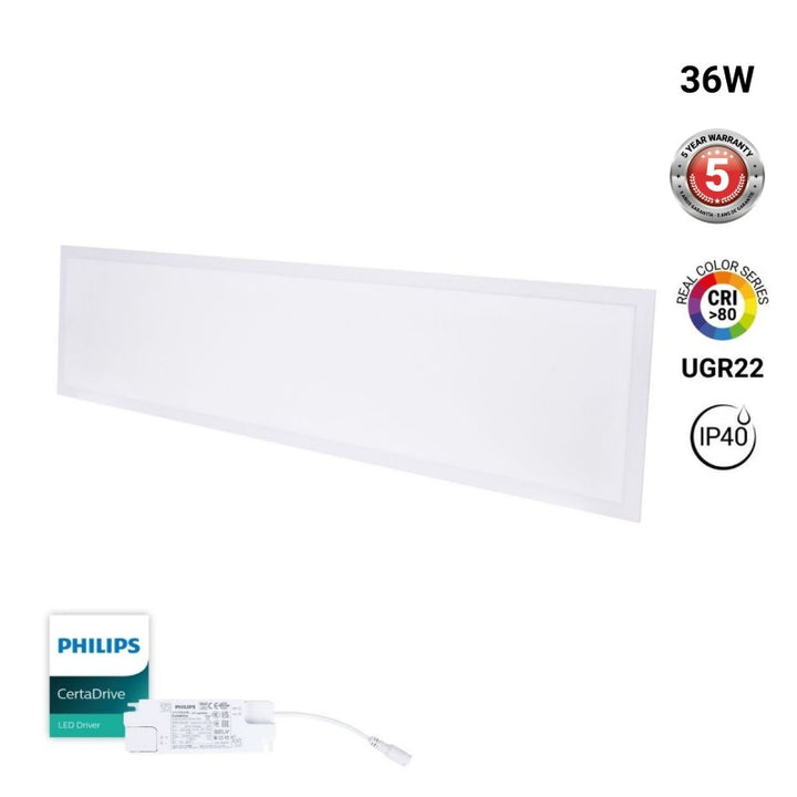 Dalle LED  120x30  36W - Driver PHILIPS - UGR22 - 4000K