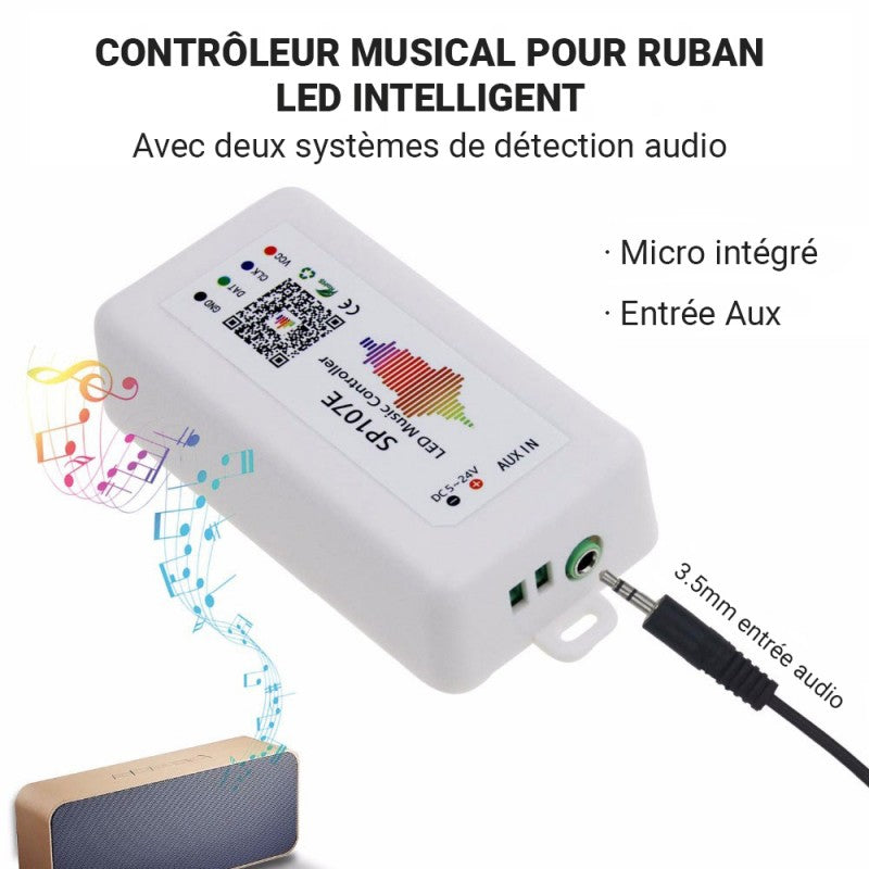 Contrôleur musical LED IC Pixel RGB/RGBW Bluetooth - 5-24V DC - 960 pixels