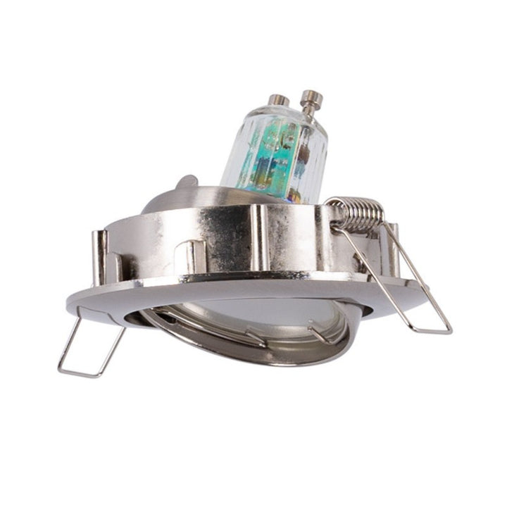 Collerette downlight orientable pour ampoule GU10 / MR16 - Coupe Ø72 mm