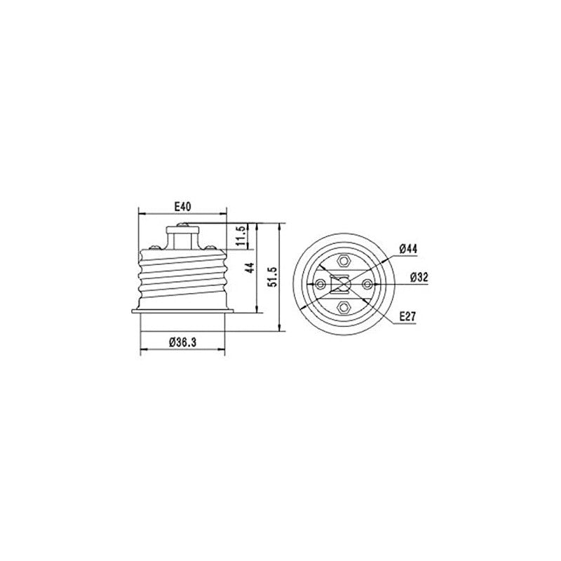 Adaptateur E27 vers E40