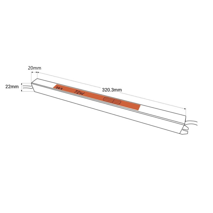 Alimentation LED extra plate 24V - 72W - IP20