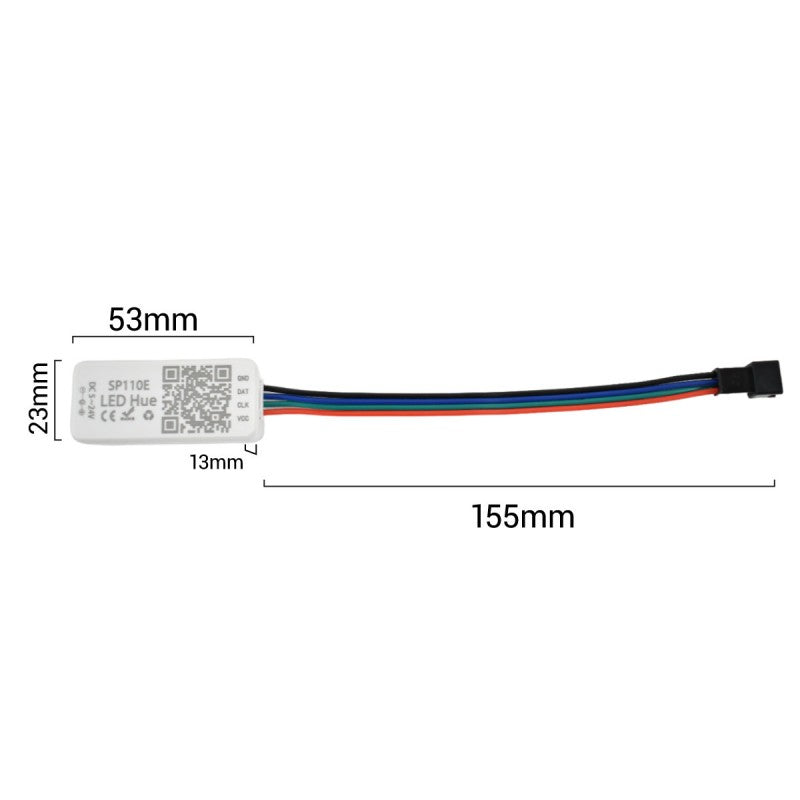 Controlador de píxeles IC LED RGB/RGBW con Bluetooth: 5-24 V CC, 1024 píxeles