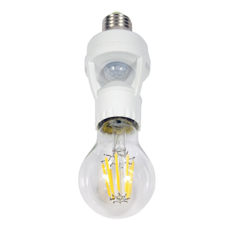 Adaptador de bombilla LED E27 con detector de presencia integrado