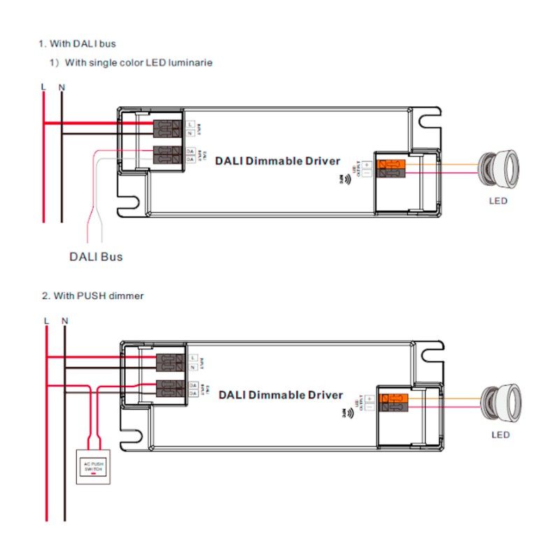 Driver DALI DT6 monochrome dimmable 220-240V - Sortie 6-58V DC - 250-700mA - 25W