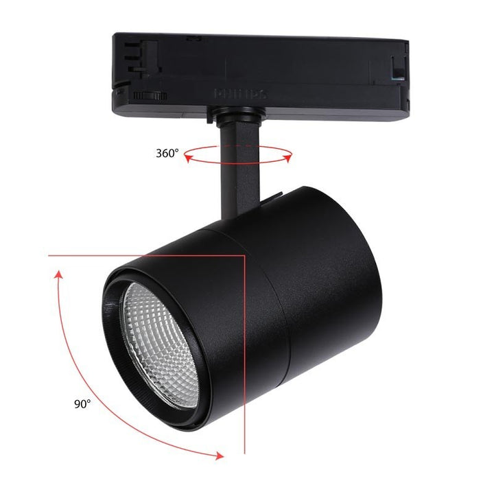 Foco LED para carril trifásico de 30W para frutas y verduras color negro