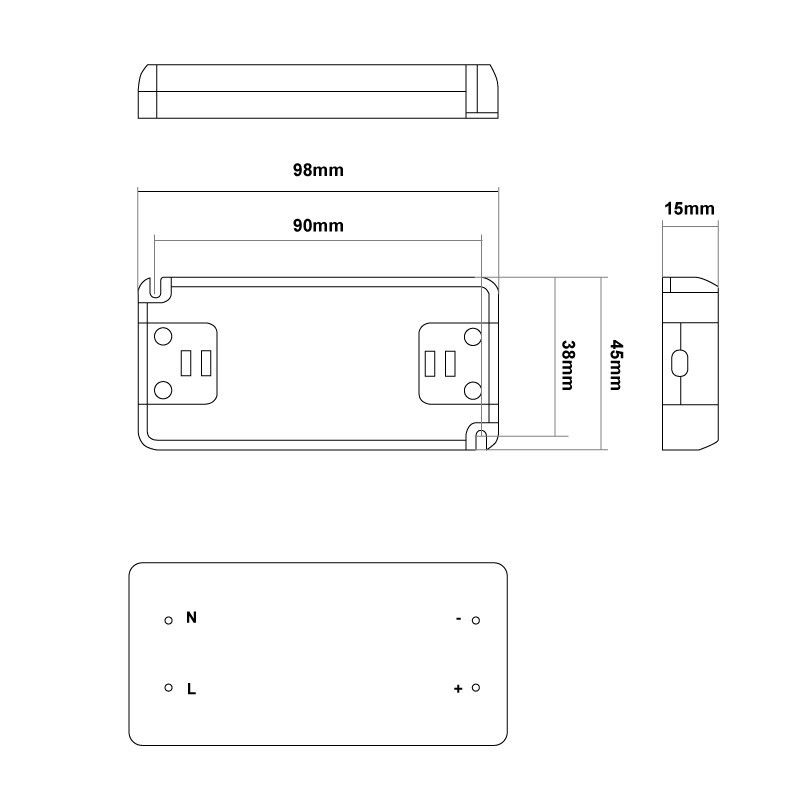 Alimentation LED 24V 12W IP20 extra plate