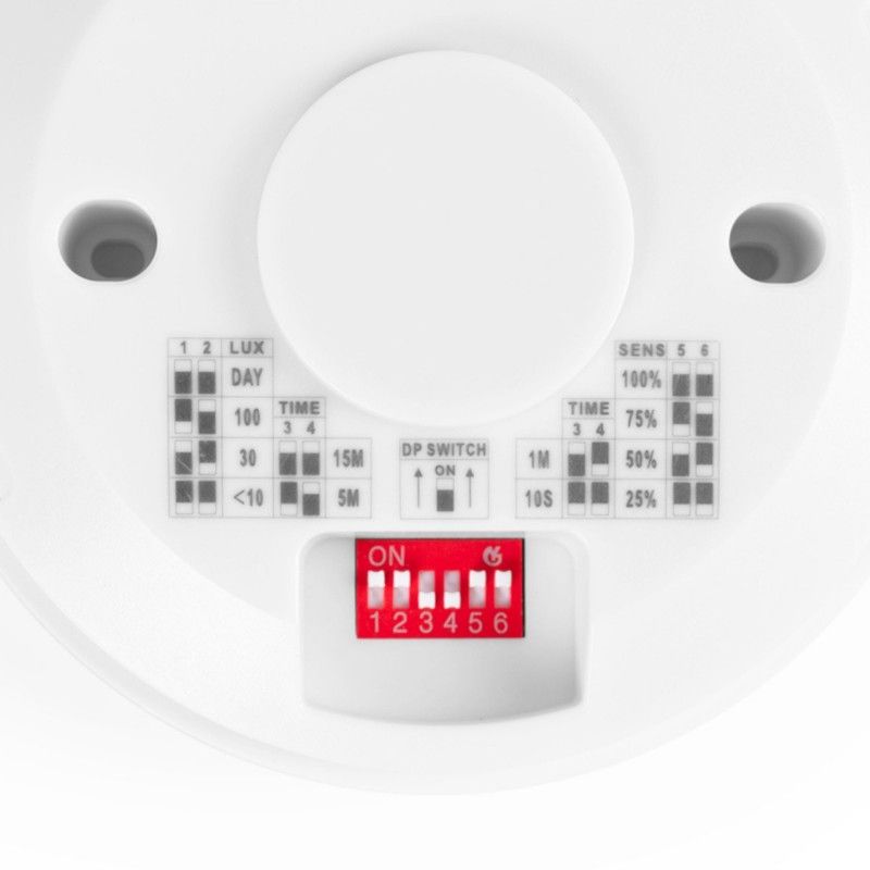 Detector de movimiento por microondas - Superficie - Interruptor DIP - Techo/pared