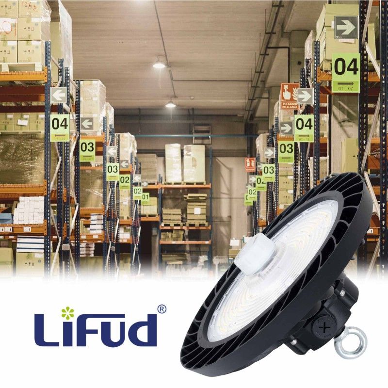 Lámpara colgante industrial LED UFO 200W - CCT - Con detector de movimiento - 170lm/W - Driver LIFUD - IP65 - 5 años de garantía