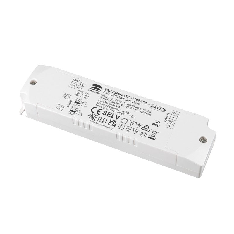 Driver regulable DALI DT8 CCT 220-240V - Salida 6-42V DC - 100-700mA - 15W