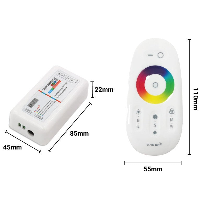 Controlador + mando a distancia LED RGBW 12/24V 4 canales