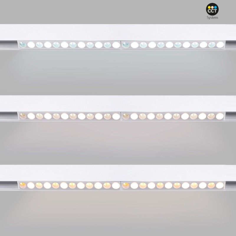 Foco lineal sobre carril magnético RGB+CCT - 12W - UGR18 - Mi Light - Blanco