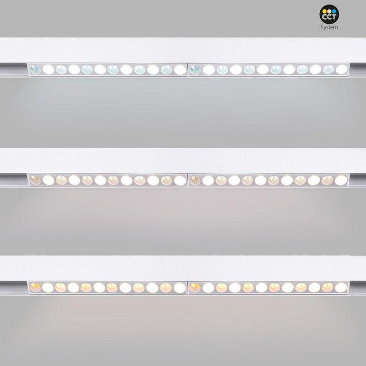 Spot linéaire sur rail magnétique RGB + CCT - 12W - UGR18 - Mi Light - Blanc