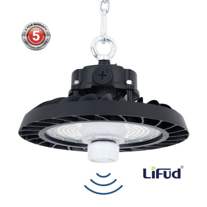 Suspension industrielle LED UFO 150W - CCT - Avec détecteur de mouvement - 170lm/W - Pilote LIFUD - IP65 - 5 ans de garantie