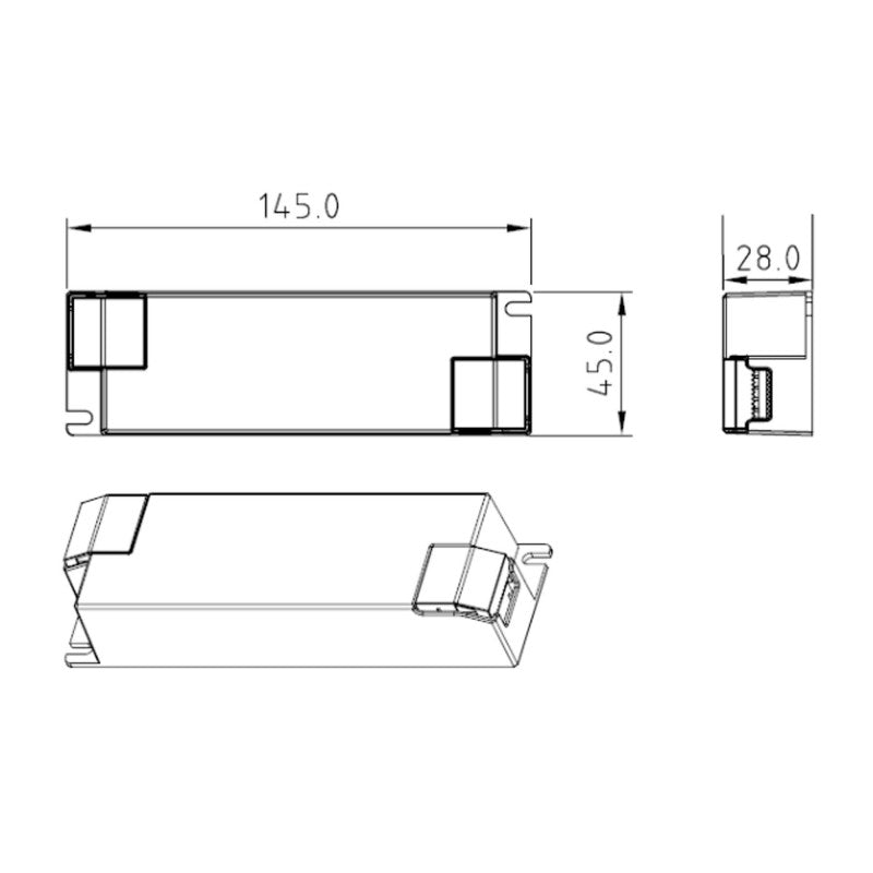 Driver DALI DT6 monochrome dimmable 220-240V - Sortie 6-58V DC - 500-1400mA - 45W