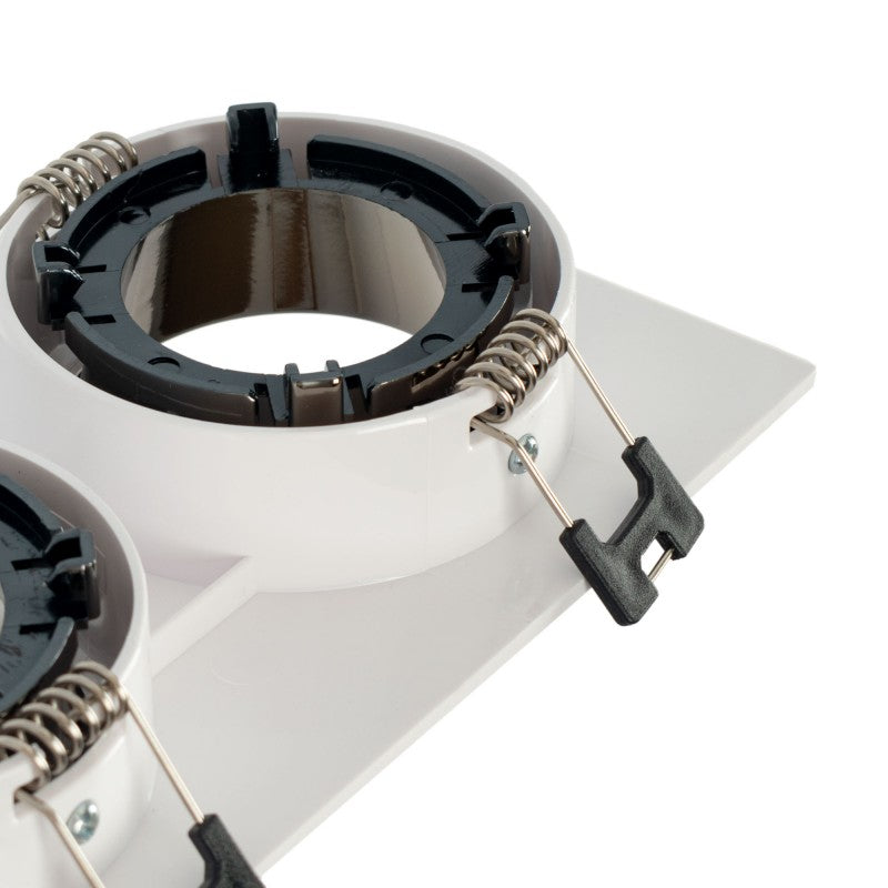 Downlight cuadrado doble orientable GU10/MR16 - Bajo índice UGR - Corte 75 x 150 mm