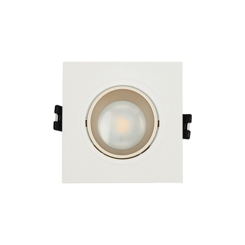 Collerette downlight carrée orientable GU10 / MR16 - Faible indice UGR - Coupe Ø75 mm