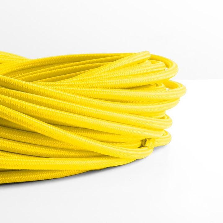 Cable redondo recubierto de algodón amarillo cítrico