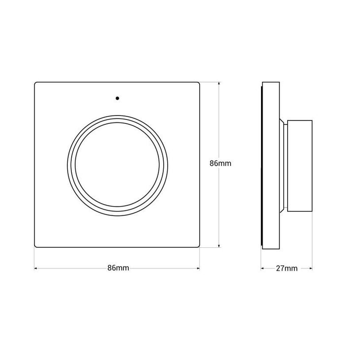 Interrupteur variateur rotatif RF - Monochrome + CCT - Base magnétique - Mi Light - Blanc