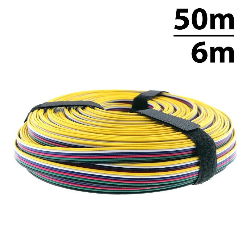 Cable RGB+CCT 6 hilos Ø0,52mm 12-24V DC