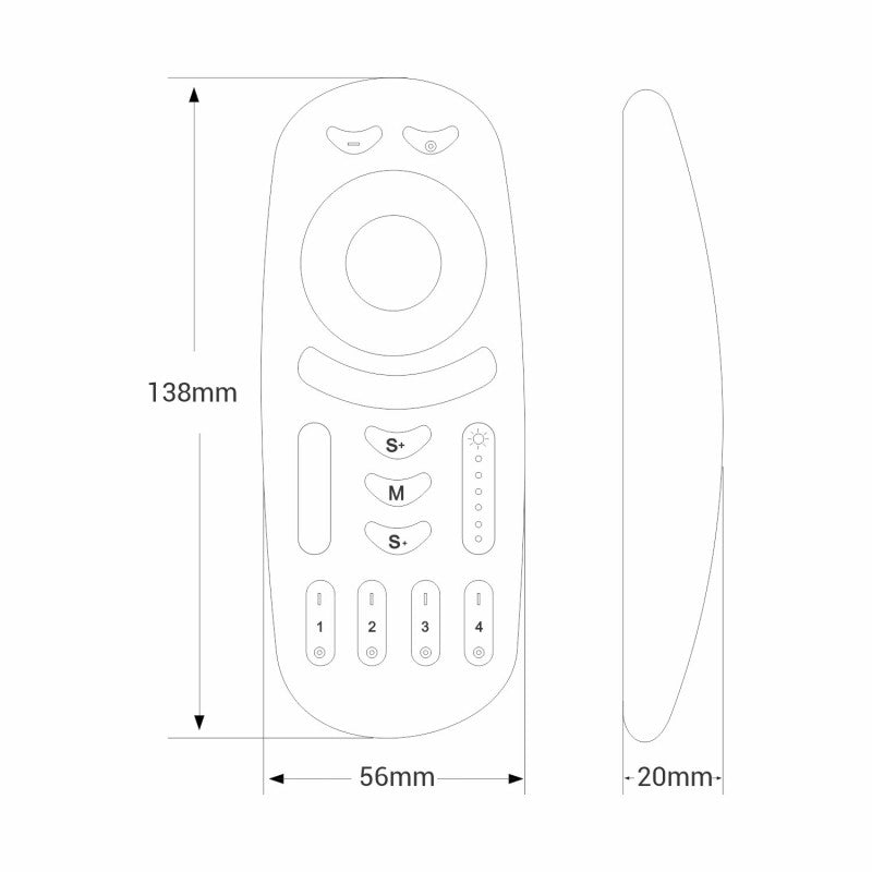 Mando a distancia LED RGB+CCT - 4 zonas - BLANCO - FUT092 - Mi-Light