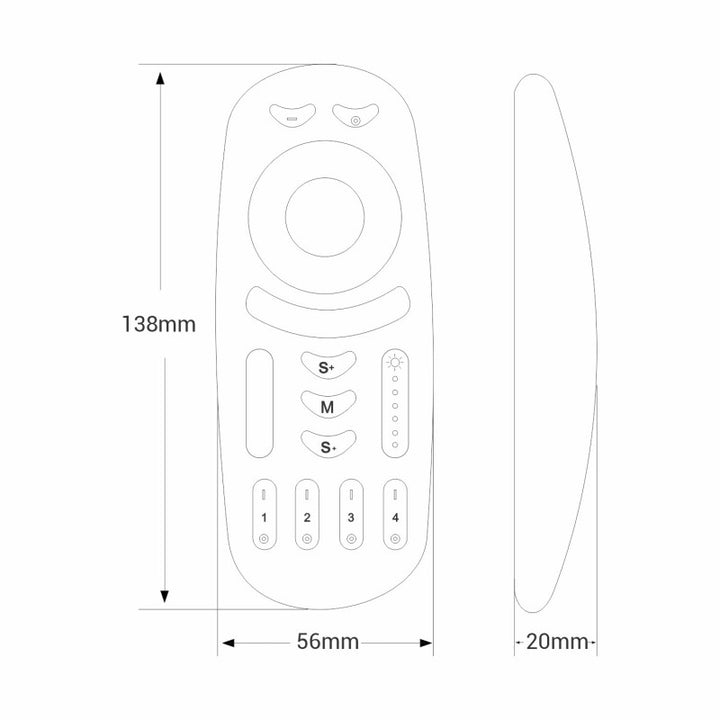 Télécommande LED RGB + CCT - 4 Zones - BLANC - FUT092 - Mi-Light