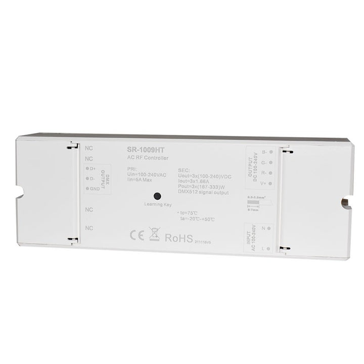 Receptor RF con regulador RGB de 230 V CA (3 canales, 1,2 A/canal) - SUNRICHER Perfect RF