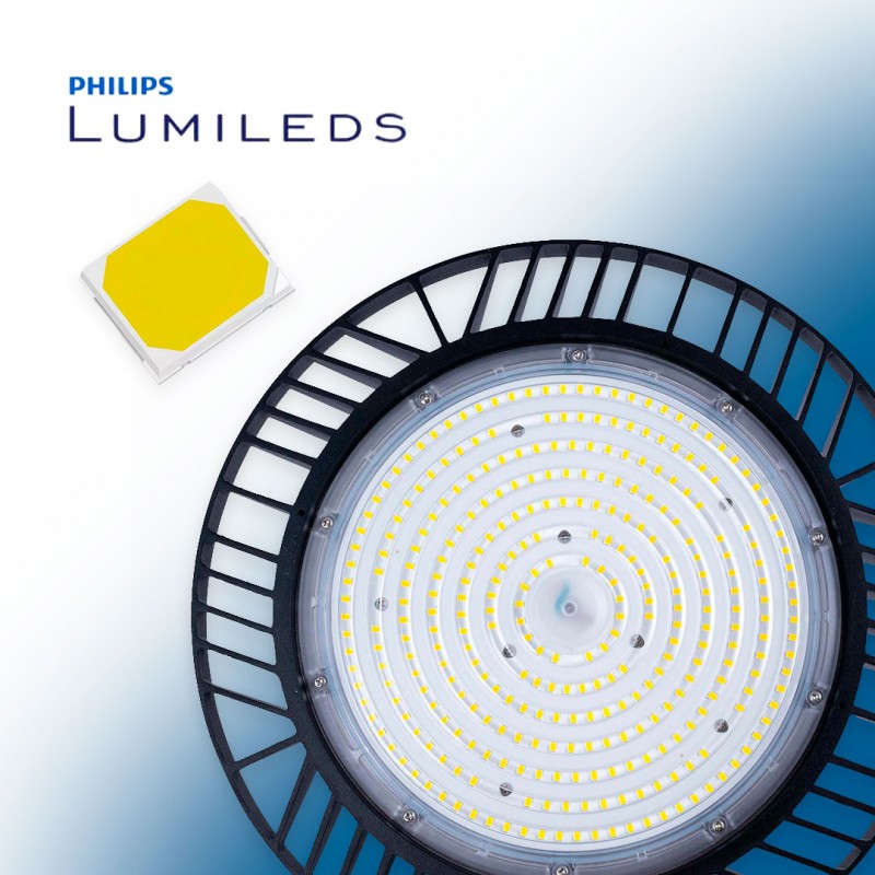 Suspension industrielle LED - 200W - PHILIPS Lumileds - Driver LIFUD - 5000K - IP65 - Garantie 5 ans