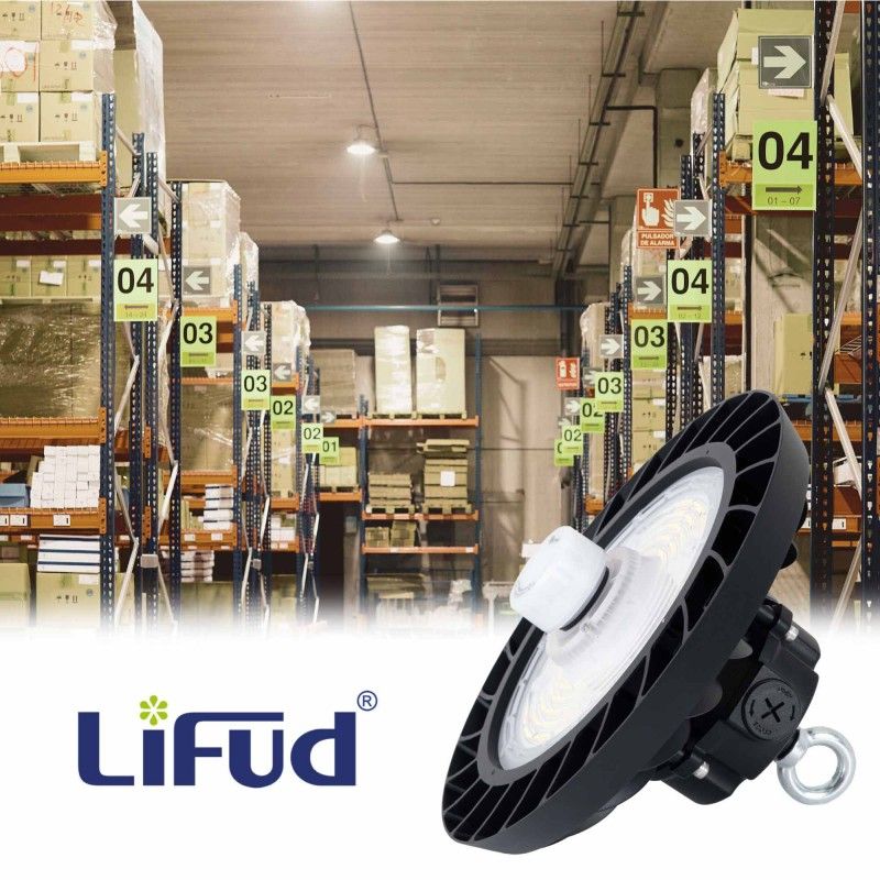 Suspension industrielle LED UFO 150W - CCT - Avec détecteur de mouvement - 170lm/W - Pilote LIFUD - IP65 - 5 ans de garantie