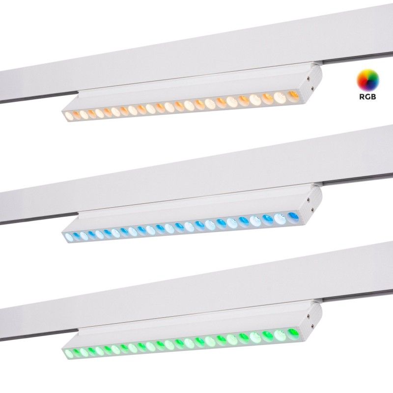 Spot linéaire orientable sur rail magnétique RGB + CCT - 12W - UGR18 - Mi Light - Blanc