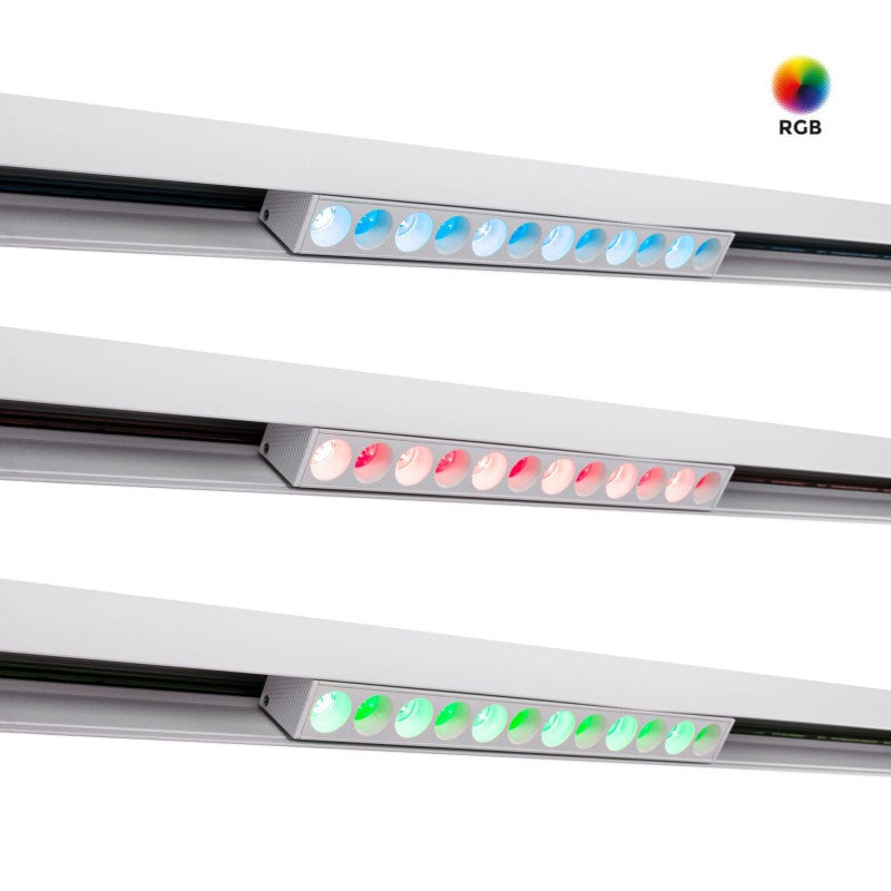 Spot linéaire opale sur rail magnétique RGB + CCT - 6W - UGR18 - Mi Light - Blanc