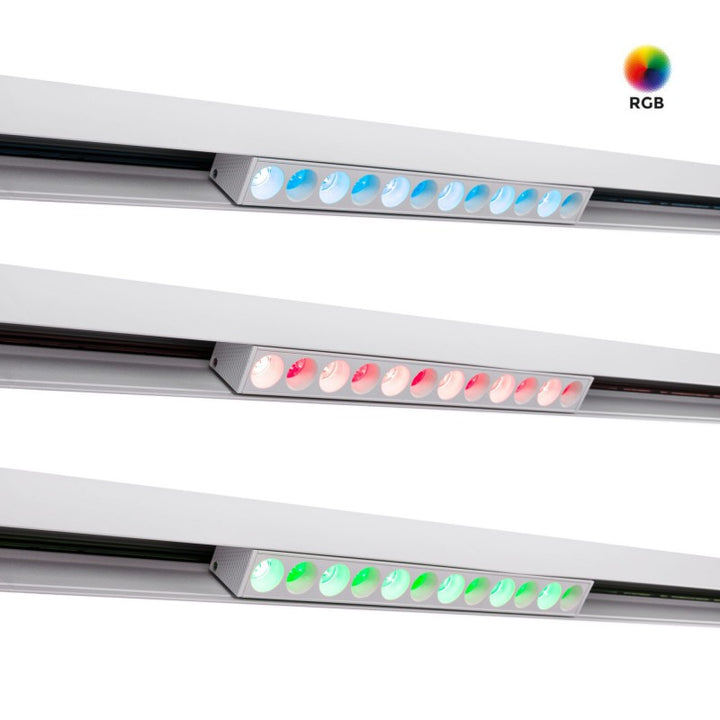 Spot linéaire opale sur rail magnétique RGB + CCT - 6W - UGR18 - Mi Light - Blanc