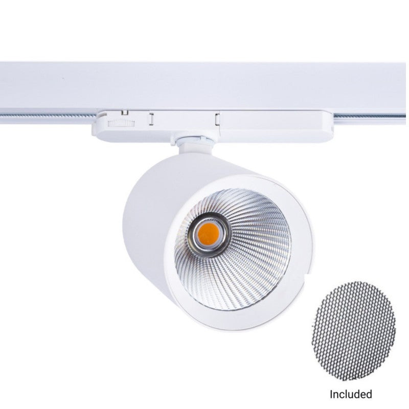 Projecteur LED sur rail triphasé CCT 40W - IRC 90 - Driver KGP- Blanc