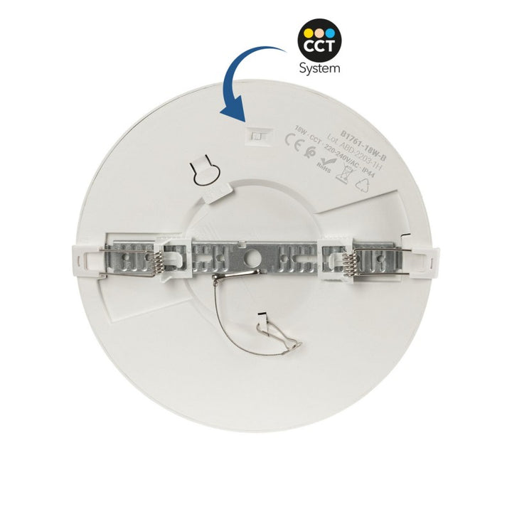 Plafonnier LED rond CCT  18W - Diam. de coupe ajustable-Ø 65-200 mm.