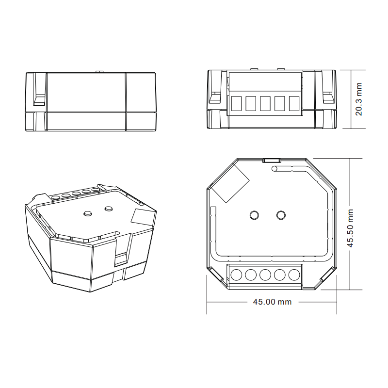 Regulador de intensidad (RF+PUSH) para LED Triac 230V 400W máx. (1 canal) SUNRICHER - RF perfecta