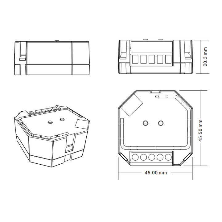 Regulador de intensidad (RF+PUSH) para LED Triac 230V 400W máx. (1 canal) SUNRICHER - RF perfecta