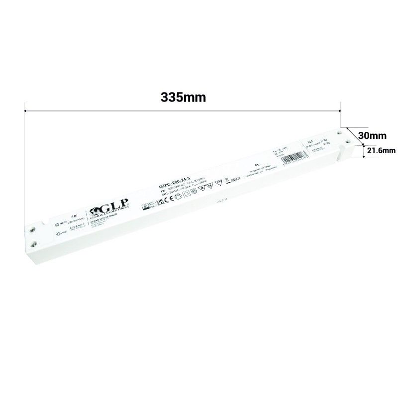 Fuente de alimentación delgada de 200 W, 24 V y 8,33 A - GLP