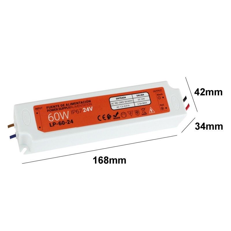 Transformateur étanche compact 24V 60W IP67