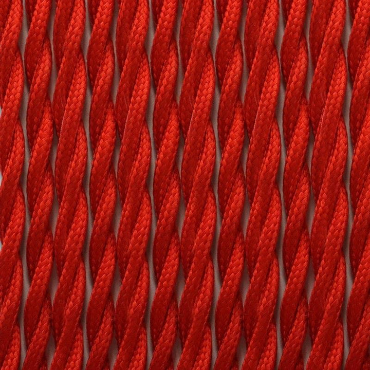 Câble électrique tressé en tissu effet soie Couleur rouge