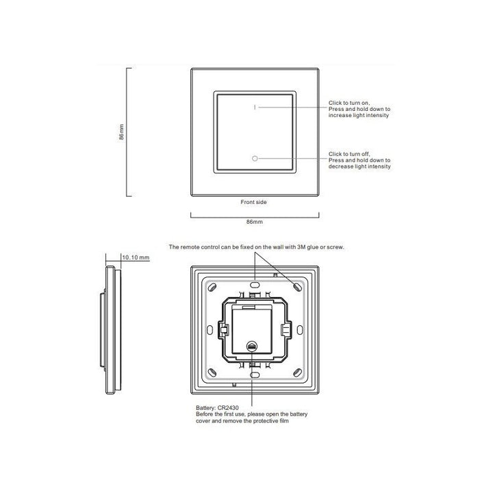 Variateur de lumière radio fréquence monocolore