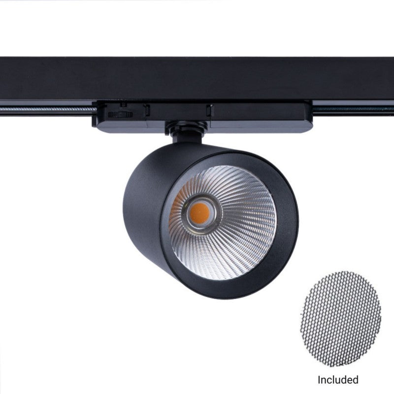 Foco LED sobre carril trifásico 4000K - 40W - CRI 95 - Driver Philips Xitanium - Negro