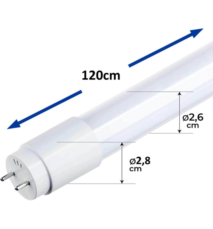 Pack de 10 Tubes LED verre 18W 120cm Led Samsung 4000 K