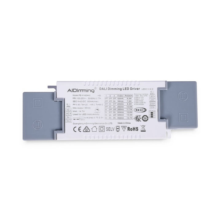 Controlador LED regulable DALI, PUSH, 1/0-10 V - Corriente múltiple (150-350 mA)