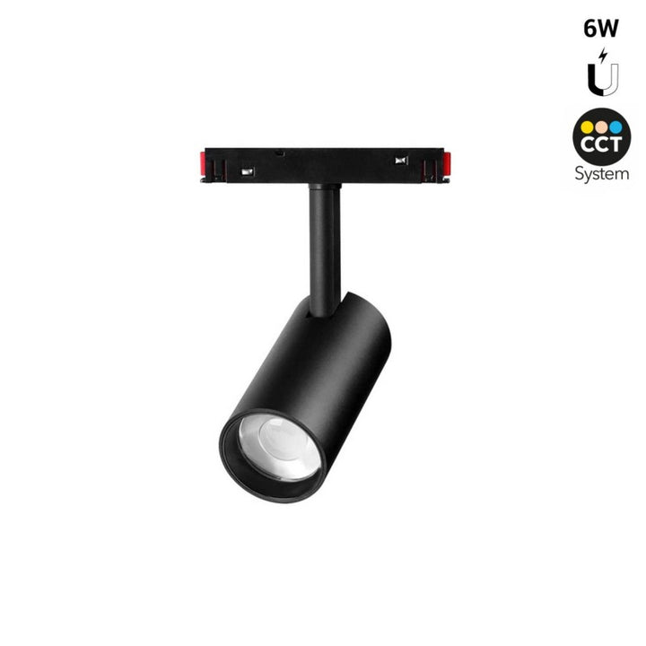 Foco LED CCT sobre riel magnético 48 V - 6 W - Mi Light - Negro