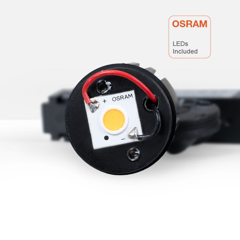 Foco LED para carril magnético 48V - 7W - Chip OSRAM - 2700K - Colores