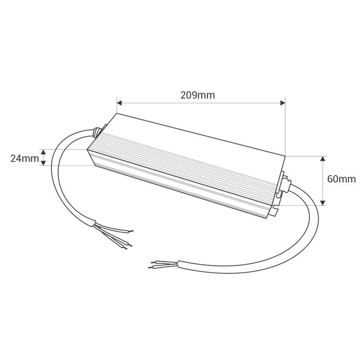 Fuente de alimentación LED impermeable de 24 V, 200 W, extrafina, 8,33 A, IP67