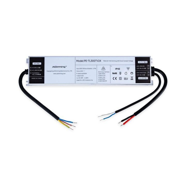 Fuente de alimentación LED regulable TRIAC/0-10V - 200-250V - Salida 24V - 12,5A - 300W